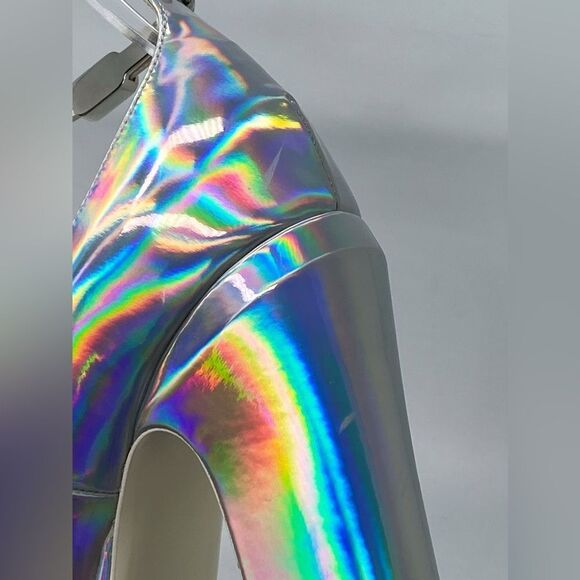 Valentino Garavani Tan-Go 155 iridescent patent-leather platform pumps size 39.5 - Picture 13 of 16